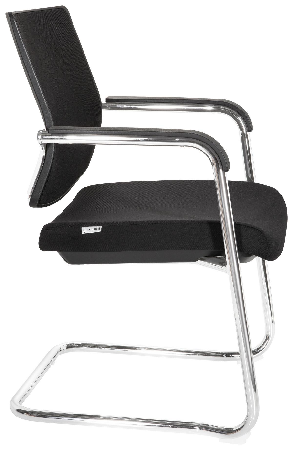 Konferenčni Stol Levia V, Črna - črna, Moderno, kovina/tekstil (48/90/58cm) - MID.YOU