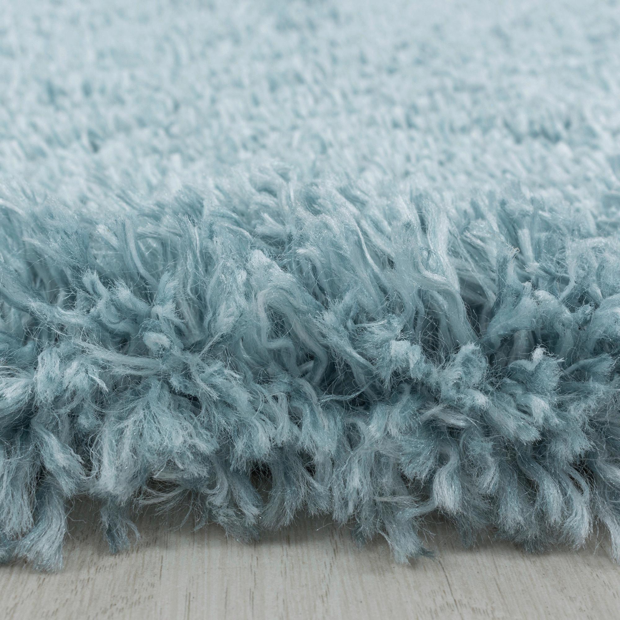 Preproga Fluffy, Ø 80cm, Modra - modra, Basics, tekstil (80cm)