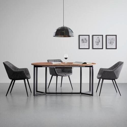STÓŁ ROZSUWANY SAMUEL - akacjowy/czarny, Modern, metal/drewno (160-200/100/75cm) - Bessagi Home