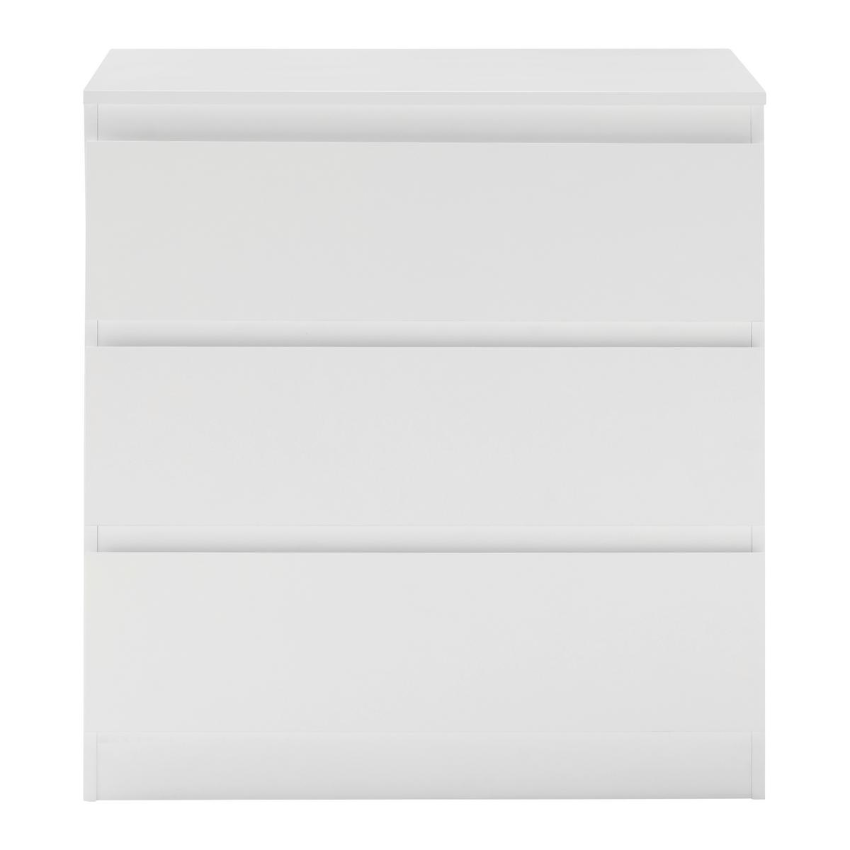 Komoda Mara - bijela/srebrne boje, Konvencionalno, drvni materijal/plastika (77/80/42cm) - Modern Living