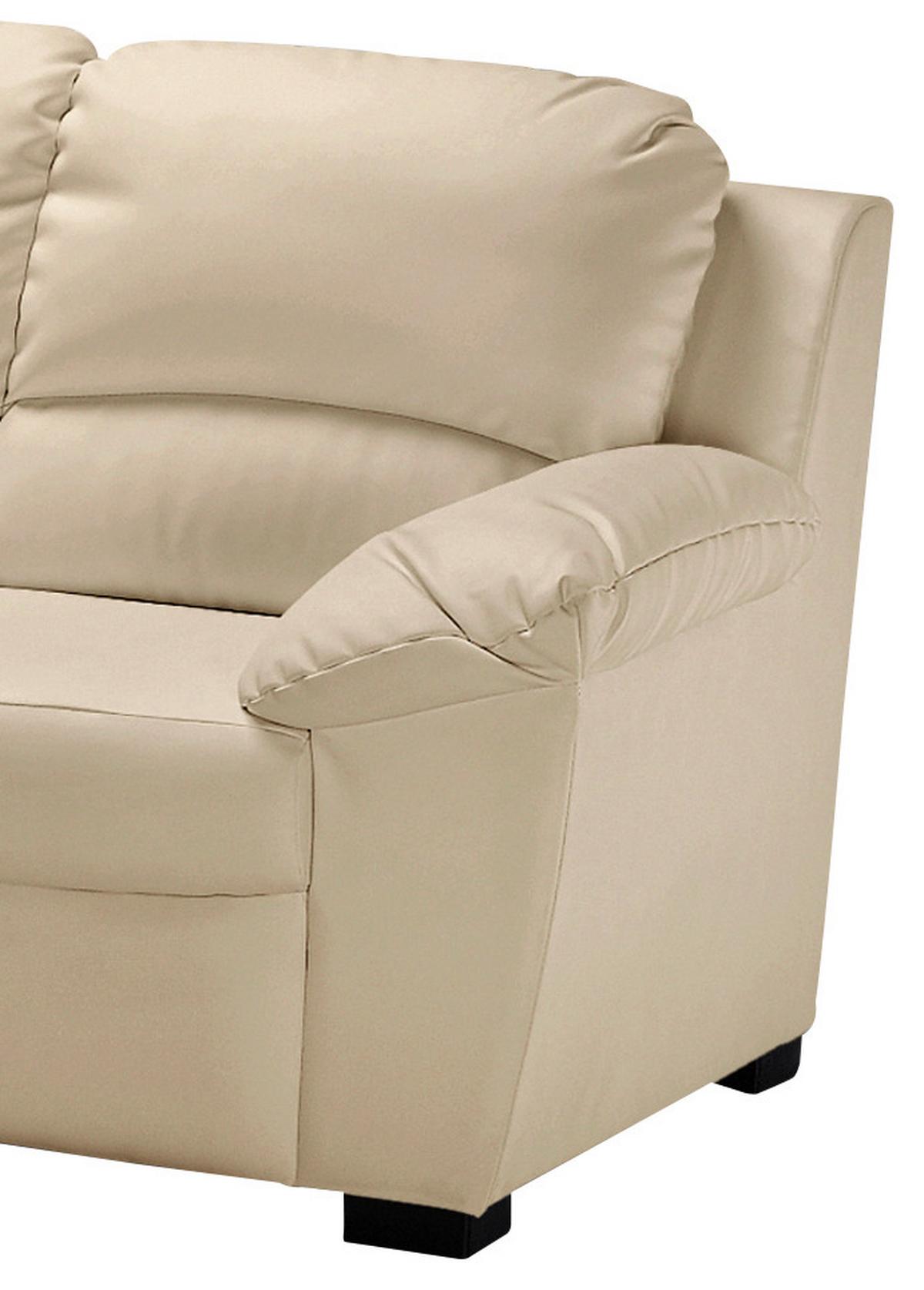 Zweisitzer-Sofa "Danilo" , beige - Beige/Schwarz, KONVENTIONELL, Kunststoff/Textil (145/90/90cm) - MID.YOU