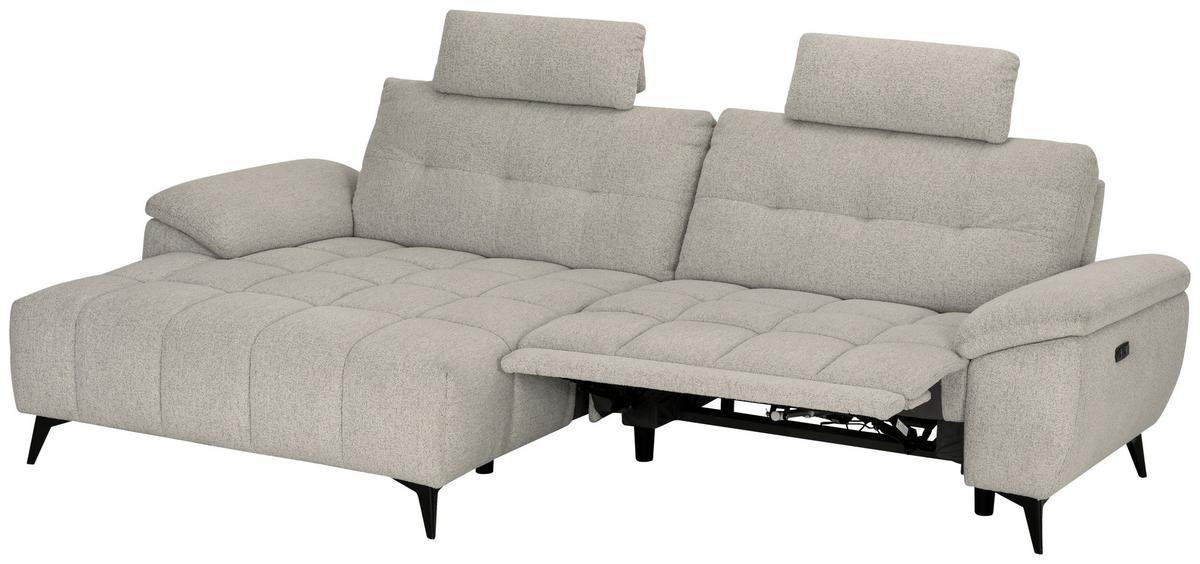 Wohnlandschaft Venice Weiß - Schwarz/Weiß, MODERN, Holz/Textil (156/268cm) - Premium Living