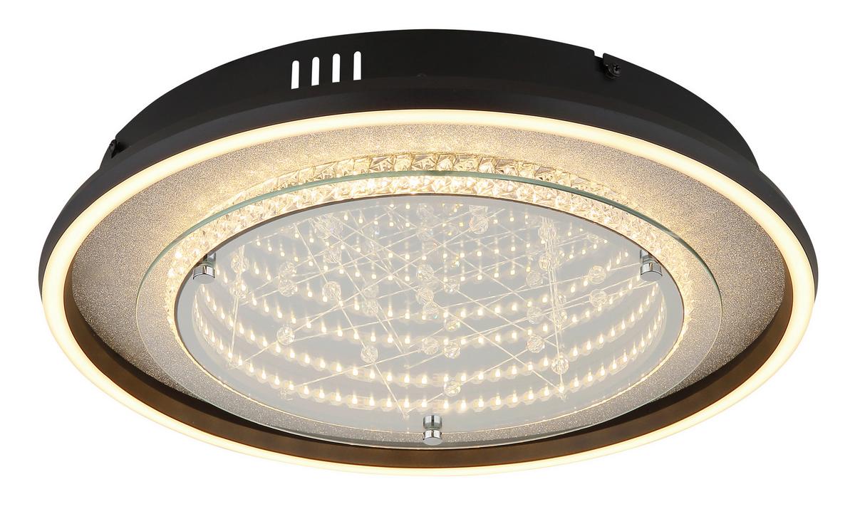 Led Stropna Svjetiljka Mirrora - bijela/srebrne boje, Design, staklo/metal (40/6,8cm) - Globo