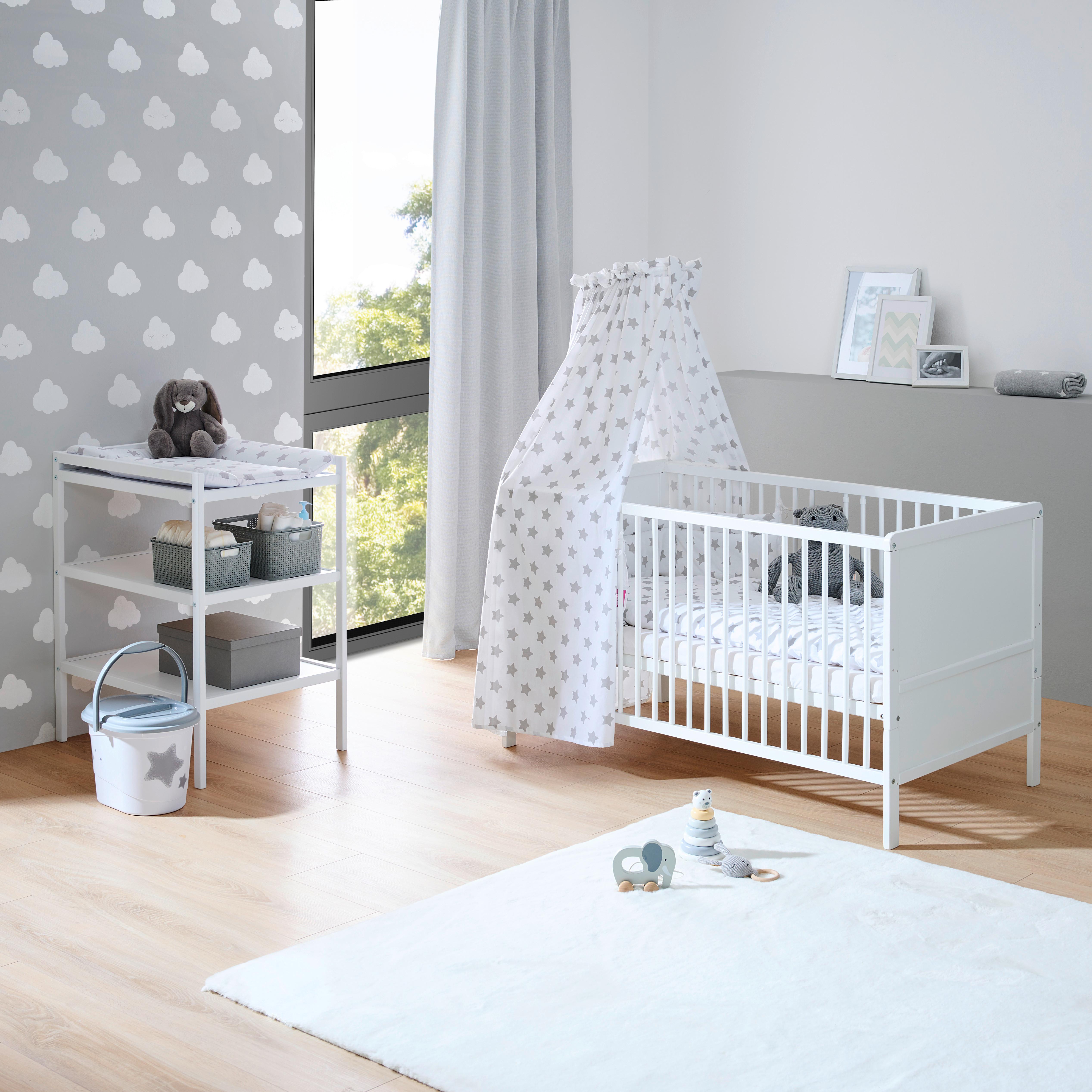 KOMODA Z PRZEWIJAKIEM SWAN - biały, Basics, drewno (54/90/70cm) - My Baby Lou