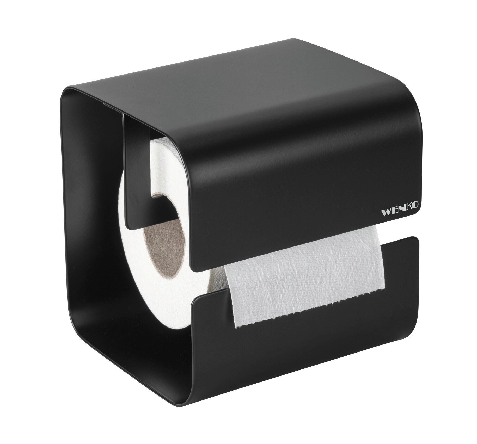 Toilettenpapierhalter Turbo -Loc Lizan Schwarz - Schwarz, MODERN, Metall (14/14,5/13,7cm) - Mömax