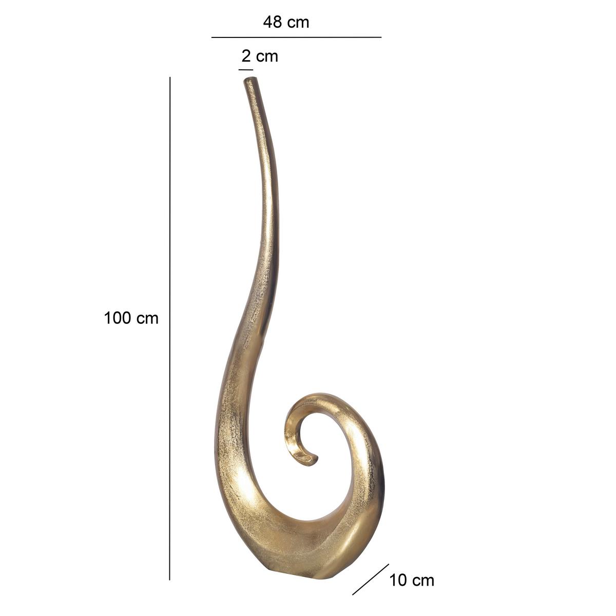 Dekorativna Vaza Goldie - zlate barve, Design, kovina (48/100/10cm) - Livetastic