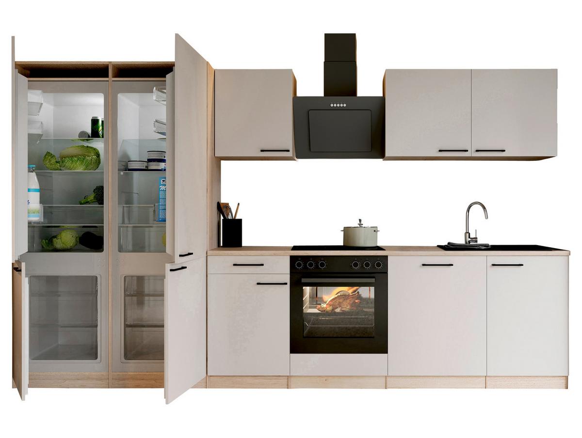 Küchenblock Merle m. Geräten Kaschmir - Kaschmir/Eichefarben, Trend, Holzwerkstoff/Metall (340cm) - Respekta