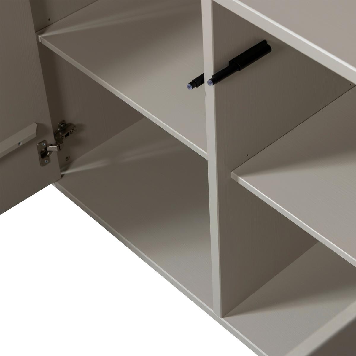 Mehrzweckschrank Meggy Grau B: 108 cm - Grau, Design, Holz (108/215/40cm) - Livetastic