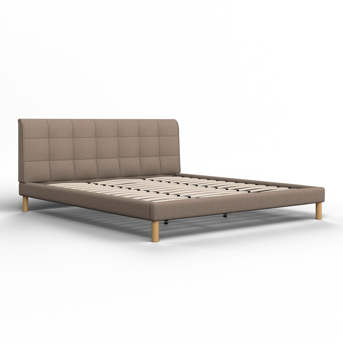 Oblazinjena Postelja Mara - sivobež/naravne barve, Moderno, kovina/tekstil (180/200cm) - Bessagi Home