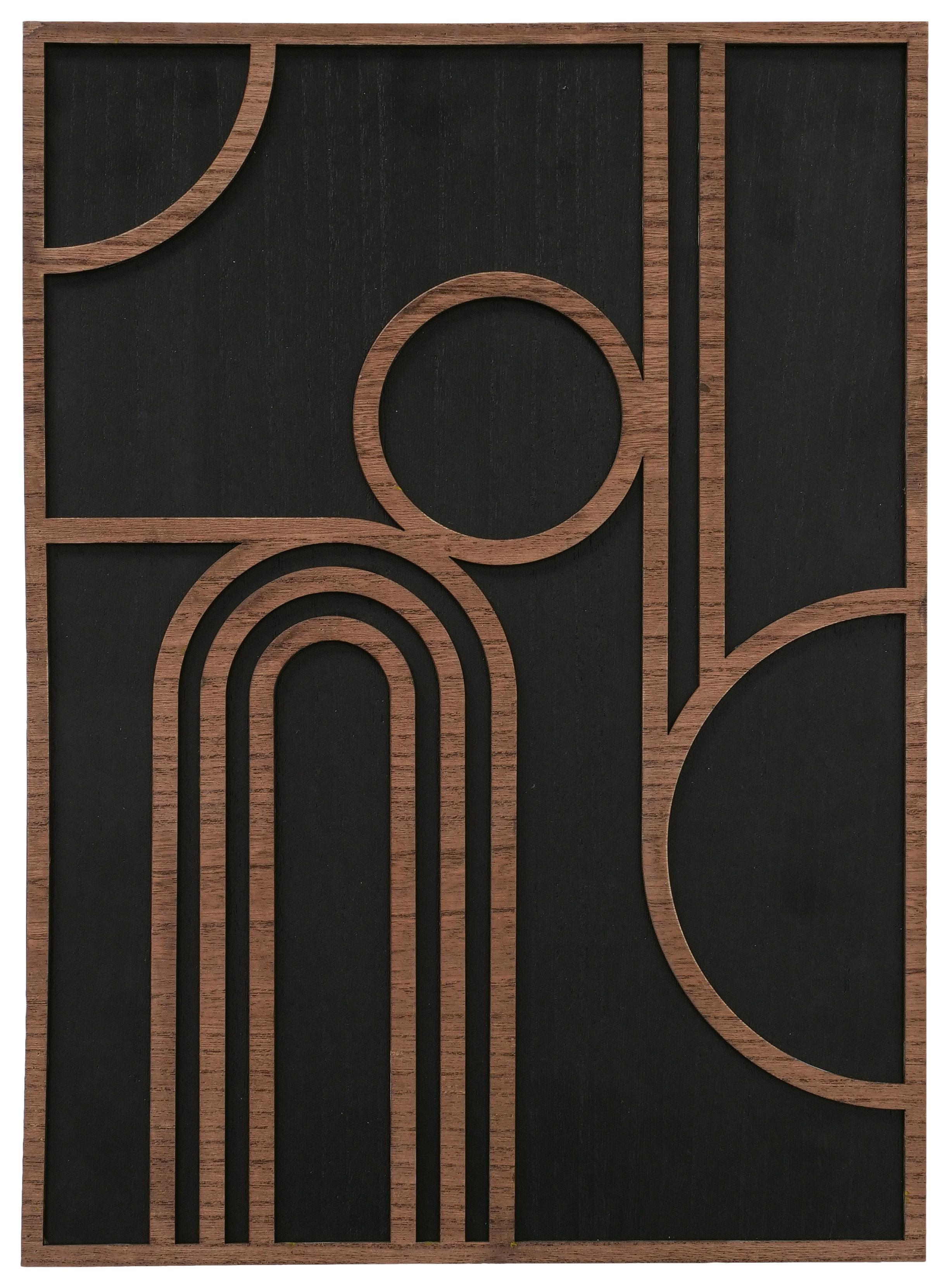 Wanddeko Malo I In Schwarz - Schwarz, Basics, Holz (35,5/49/0,9cm) - Modern Living