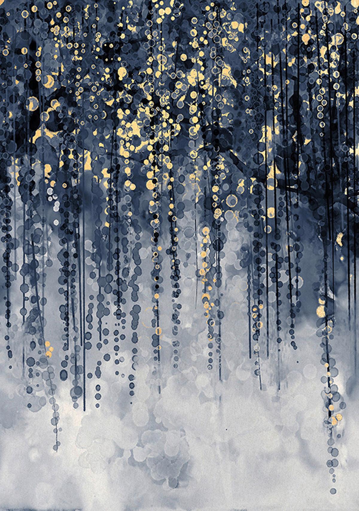 Vászonkép Arany-Ezüst Kb. 60x90cm - színes, Design, faalapú anyag/textil (60/90cm)