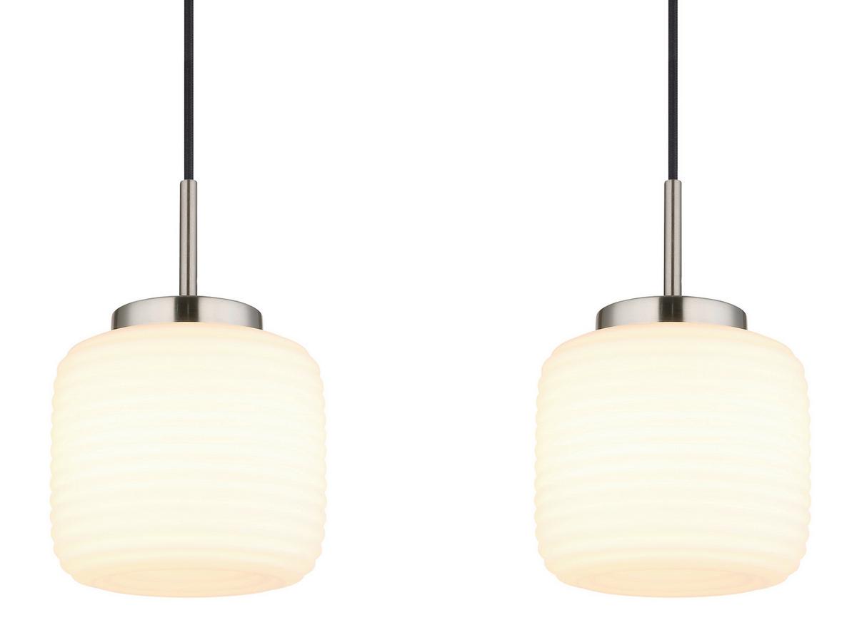 HÄNGELEUCHTE 15772-3H KLADORA - Weiss/Schwarz, Konventionell, Glas/Textil (24/130cm) - Globo