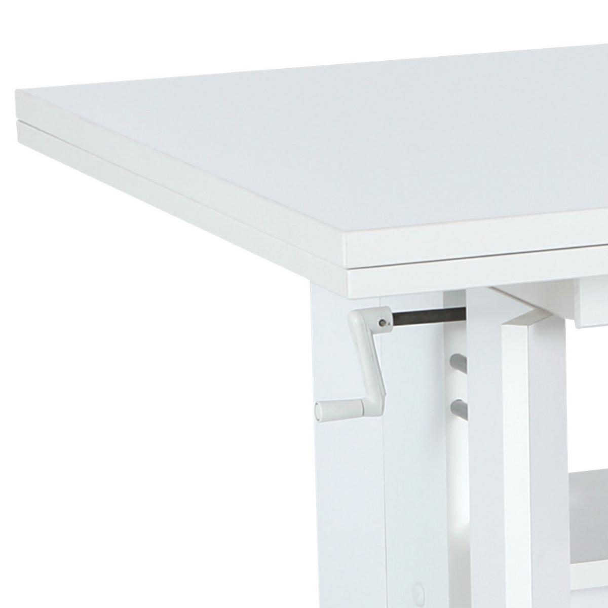 Coutisch Dario rund Weiß DARIO - Weiß, MODERN, Holzwerkstoff (110-180/68/50-60cm) - MID.YOU