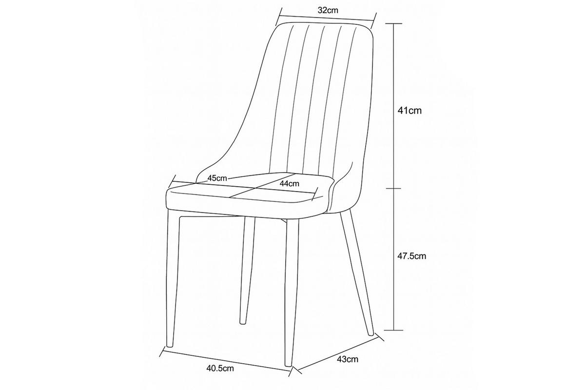 STUHL-SET CLAUDIA - Creme/Schwarz, Modern, Textil/Metall (44/88/58cm) - MID.YOU