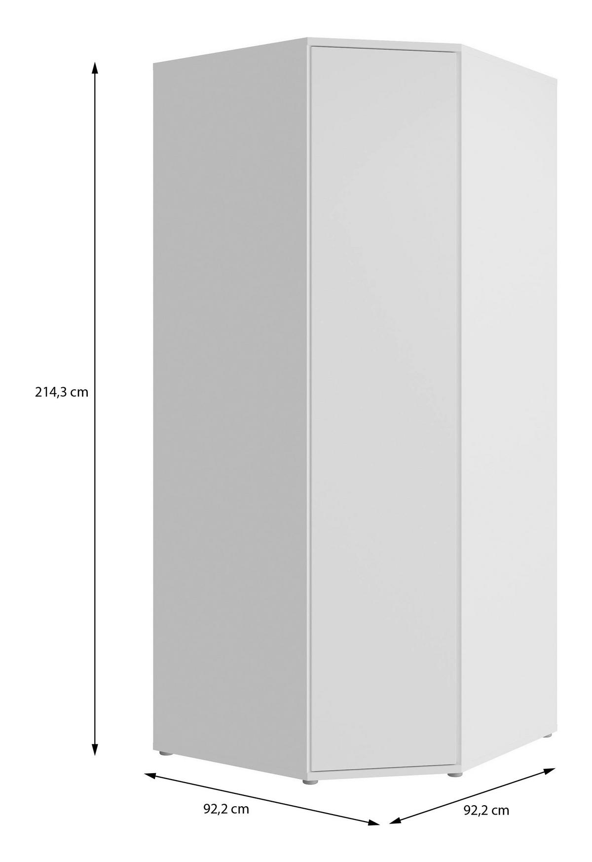Kotna Omara Za Oblačila Alice, Bela - bela, Trend, leseni material (92/214/92cm) - Carryhome