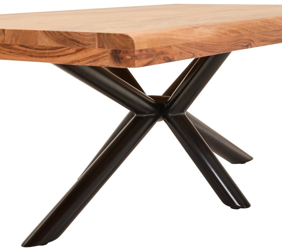 STOLIK KAWOWY MELNIK - kolor naturalny/czarny, Design, metal/drewno (120/70/45cm) - Livetastic