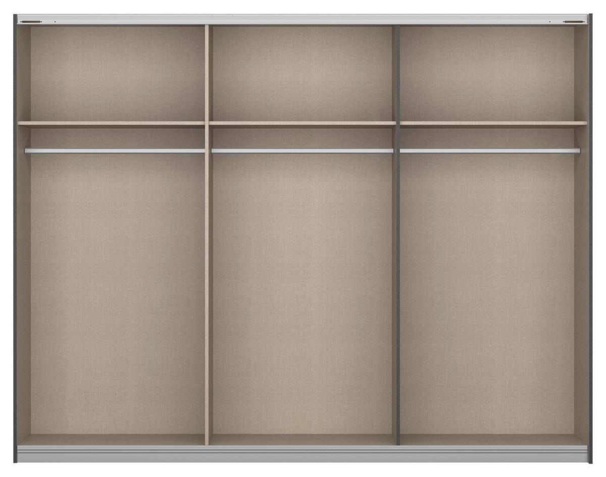 DULAP USI CULISANTE ARTEMIS - alb/antracit, Modern, sticlă/material pe bază de lemn (271/210/62cm) - Modern Living