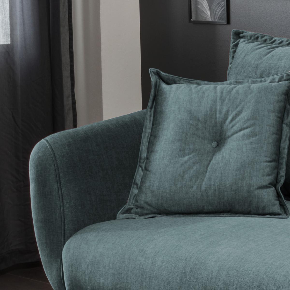 3-Sitzer-Sofa Baggio Blau Velours - Blau/Buchefarben, MODERN, Holz/Textil (236/94/103cm) - Livetastic