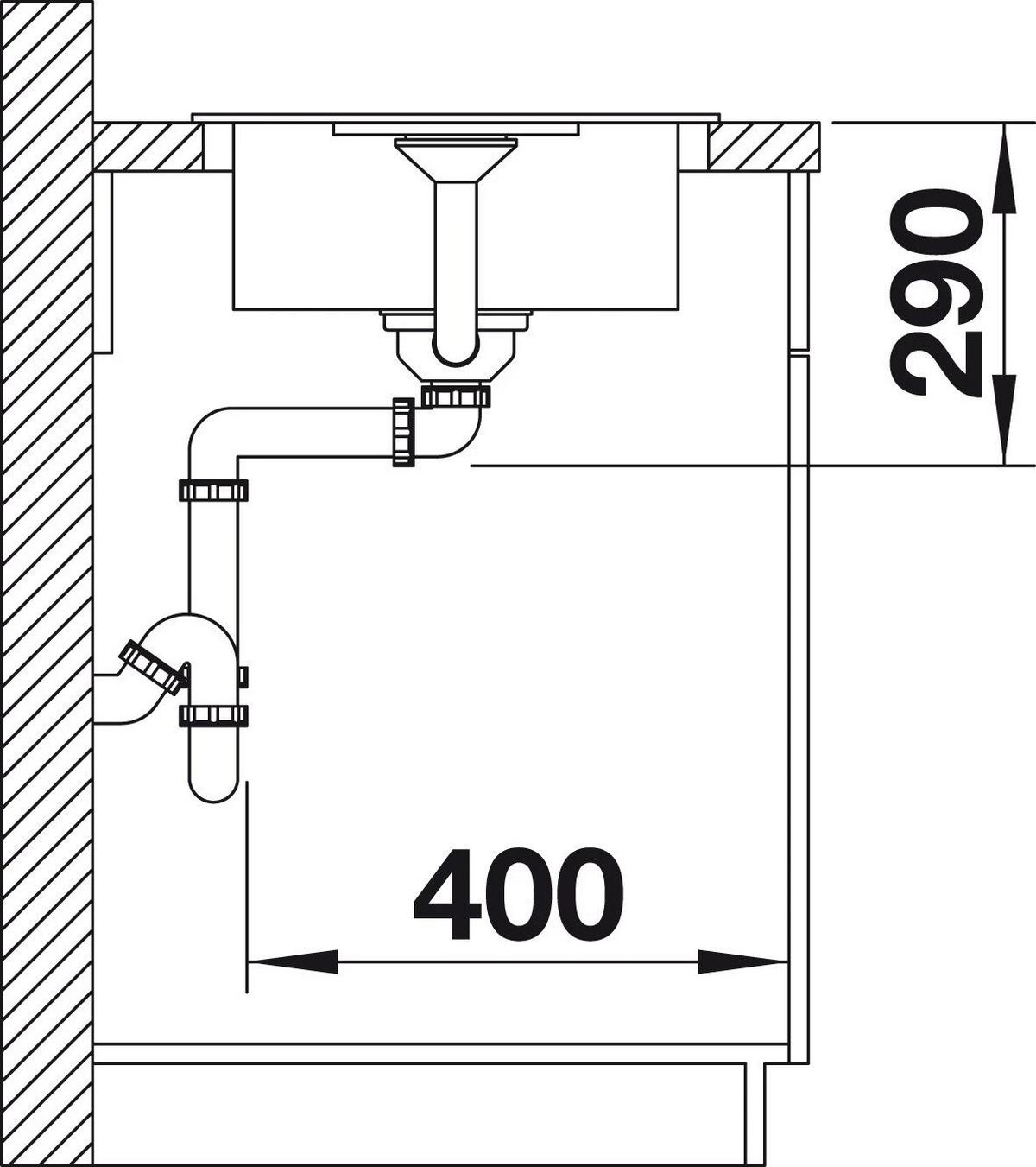 Spüle Zia 45S, Typ:524711 Anthrazit - Anthrazit, MODERN, Naturmaterialien (68/50cm) - Blanco