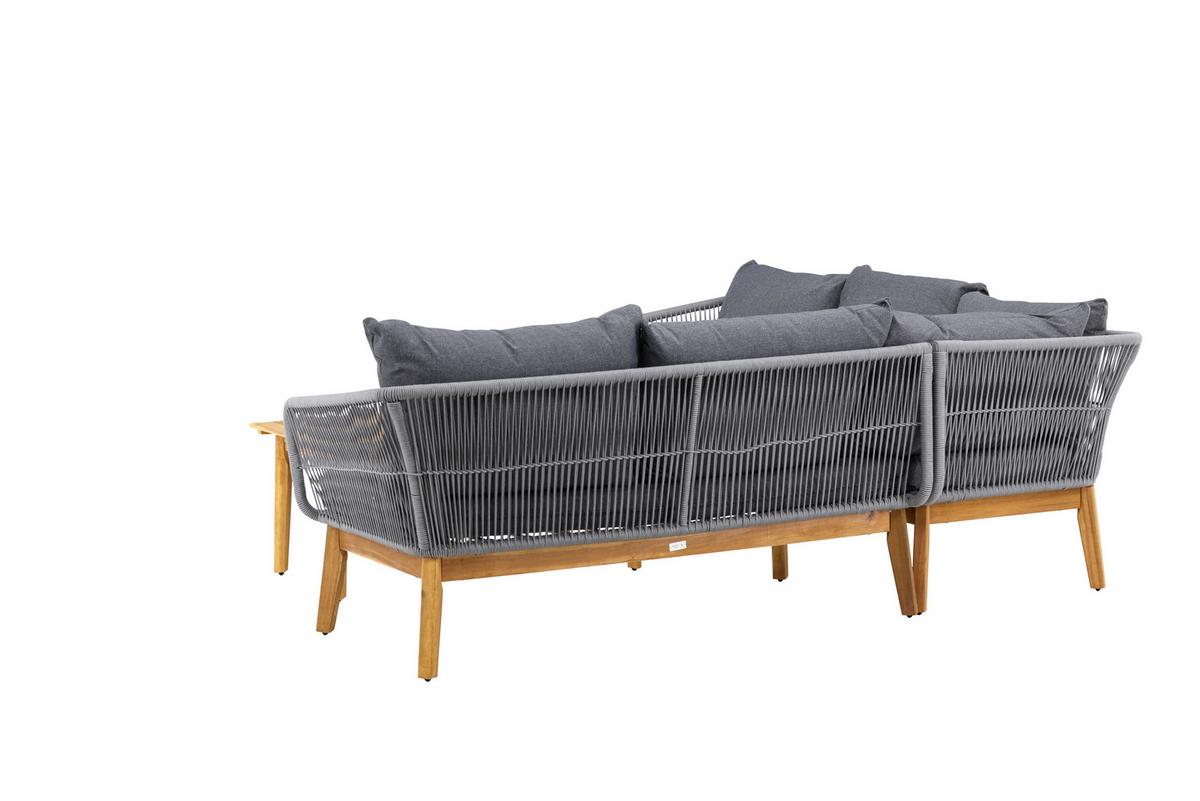Loungegarnitur Chania ca. 210x160 Dunkelgrau - Dunkelgrau/Grau, KONVENTIONELL, Holz/Kunststoff (210/160cm) - Gardenson