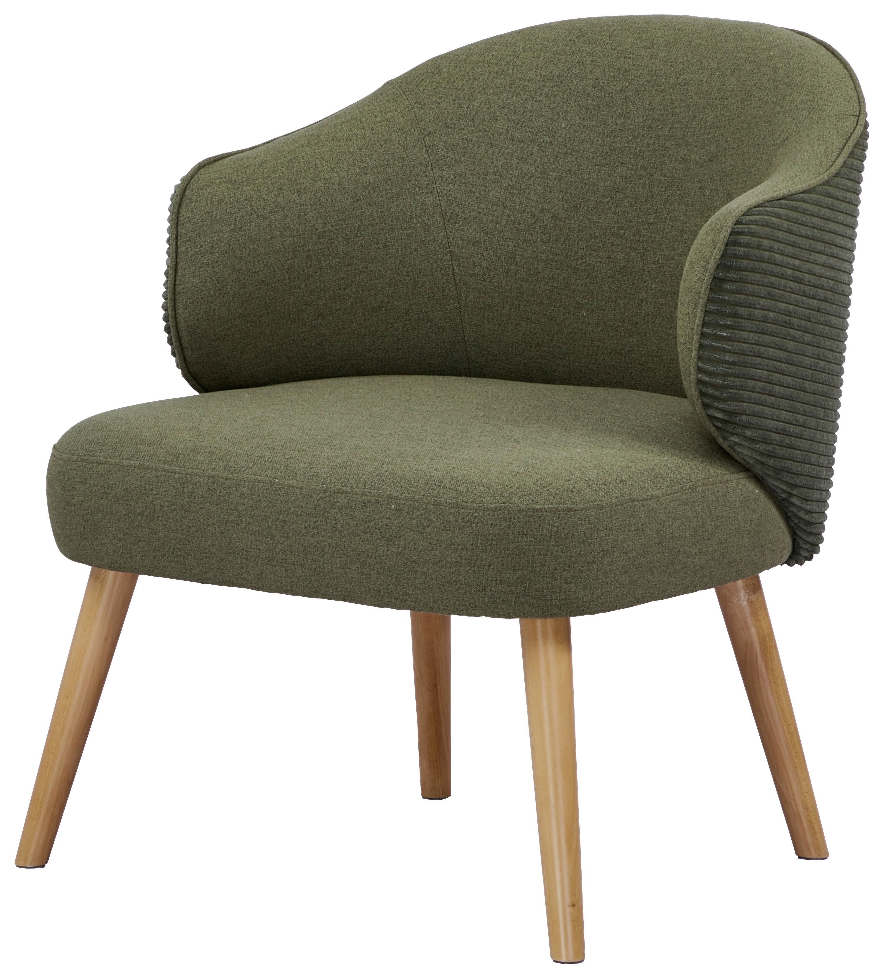 Fotelja Como - zelena/prirodne boje, Moderno, drvo/tekstil (70/81/69cm) - Mömax