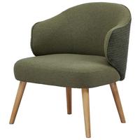 Fotelja Como - zelena/prirodne boje, Moderno, drvo/tekstil (70/81/69cm) - Mömax