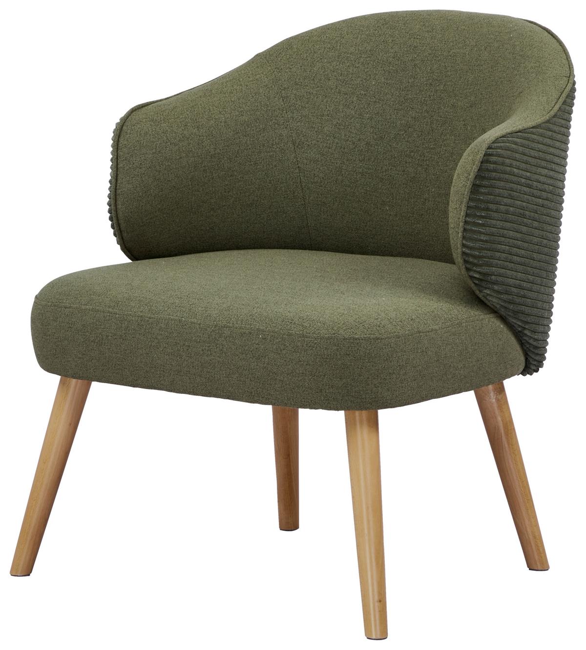 Fotelja Como - zelena/prirodne boje, Moderno, drvo/tekstil (70/81/69cm) - Mömax