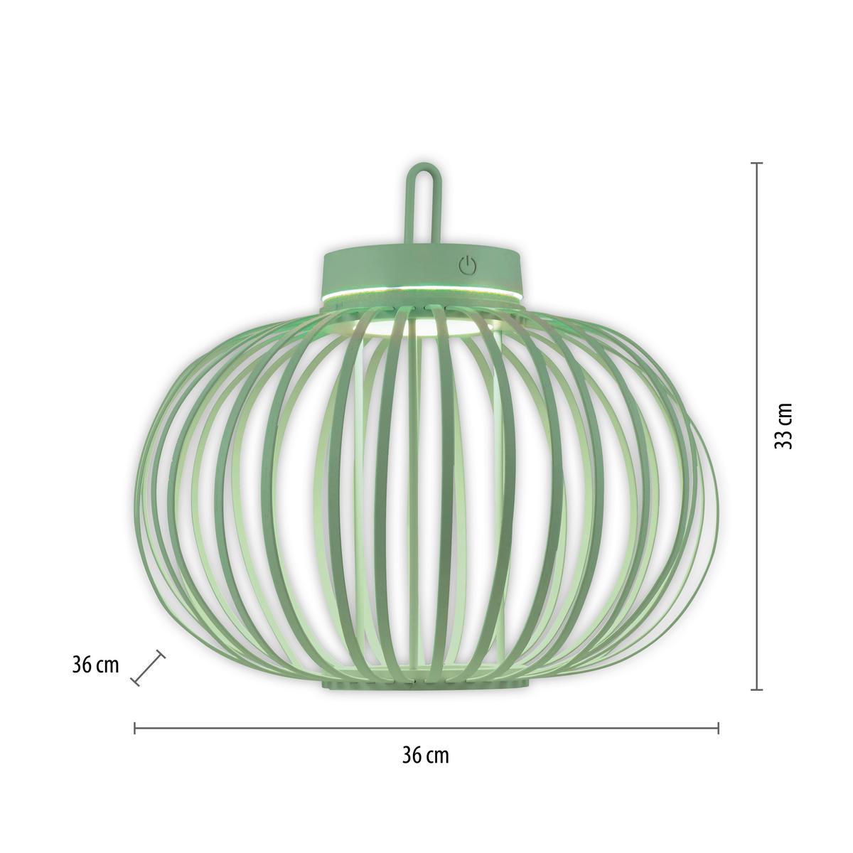Akku-Tischleuchte Grün max. 1,5 Watt - Grün, Basics, Holz/Kunststoff (36/36/33cm)