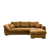 Wohnlandschaft Frederico Goldfarben Cord - Goldfarben/Schwarz, MODERN, Holz/Textil (302/188cm) - MID.YOU