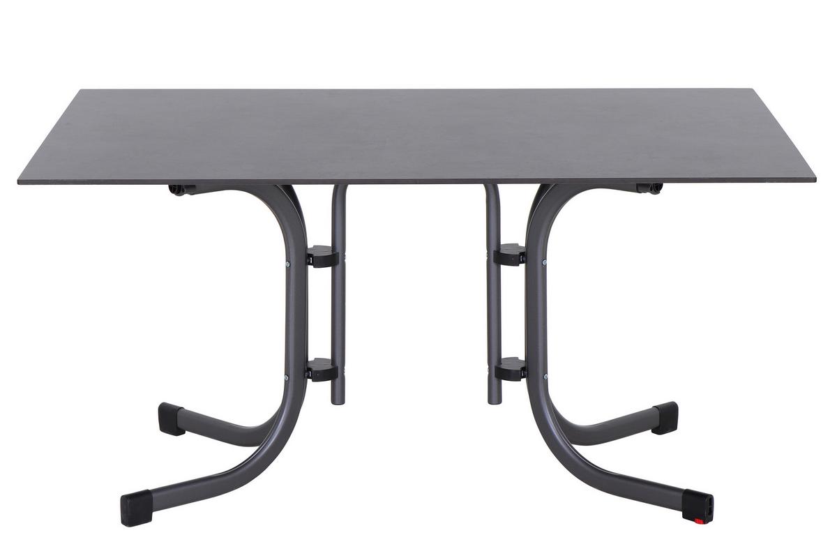 GARTENKLAPPTISCH K98065 - Anthrazit, KONVENTIONELL, Holzwerkstoff/Kunststoff (140/90/71cm) - Siena Garden