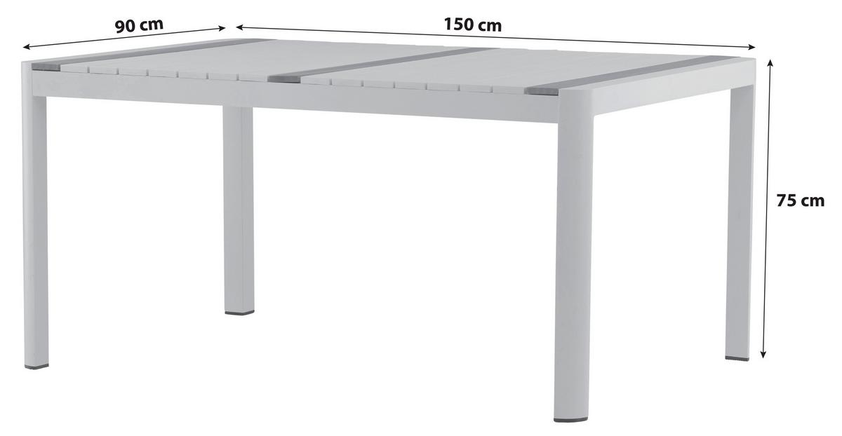GARTENTISCH TOGO - Schwarz, KONVENTIONELL, Holz/Metall (150/90/75cm) - Gardenson