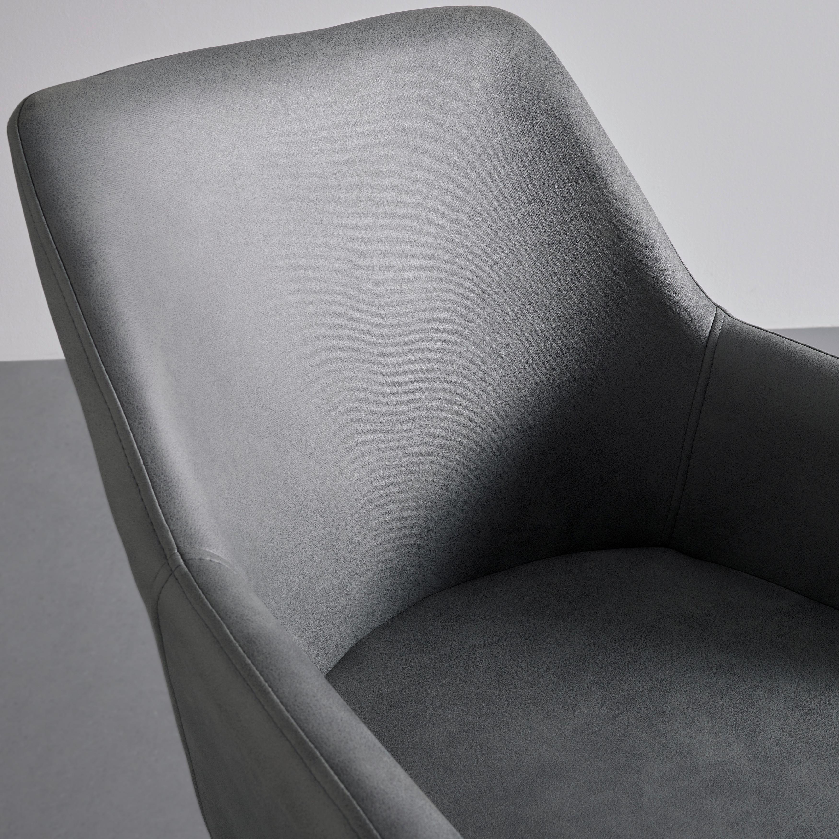 SVIKTSTOL PRIA - mörkgrå/grå, Modern, metall/trä (61/85/62cm) - Bessagi Home