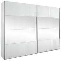 Omara Z Drsnimi Vrati Quadra, Bela - bela/barve aluminija, Basics, kovina/steklo (271/229/57cm) - Carryhome