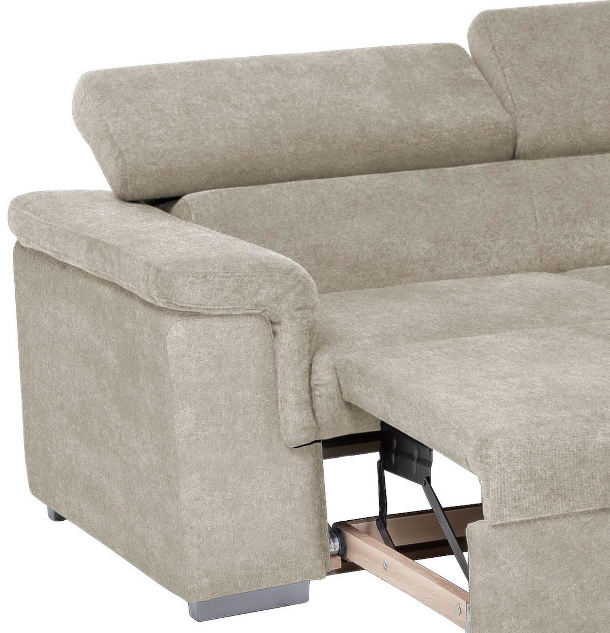 Wohnlandschaft Milla Beige ca. 252x217 cm - Beige, Basics, Holz/Textil (252/217cm) - MID.YOU