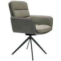 KRZESŁO Z PODŁOKIETNIKAMI MITO - antracytowy/czarny, Design, skóra/metal (58/89/67cm) - Xora