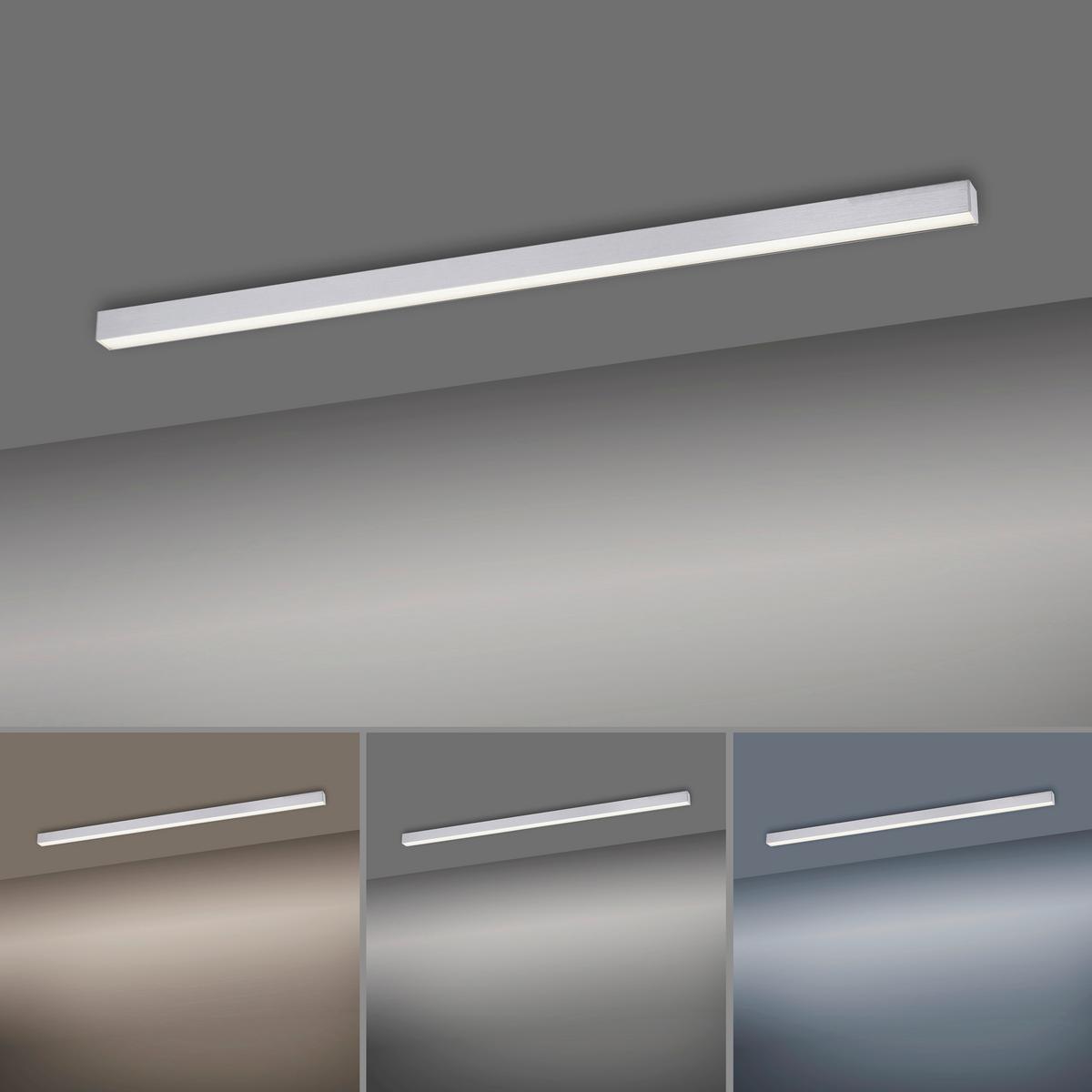 LAMPA SUFITOWA LED 6021-95 PURE-LINES - kolor aluminiowy, Design, tworzywo sztuczne/metal (110/3,8/3,9cm) - Neuhaus PURE