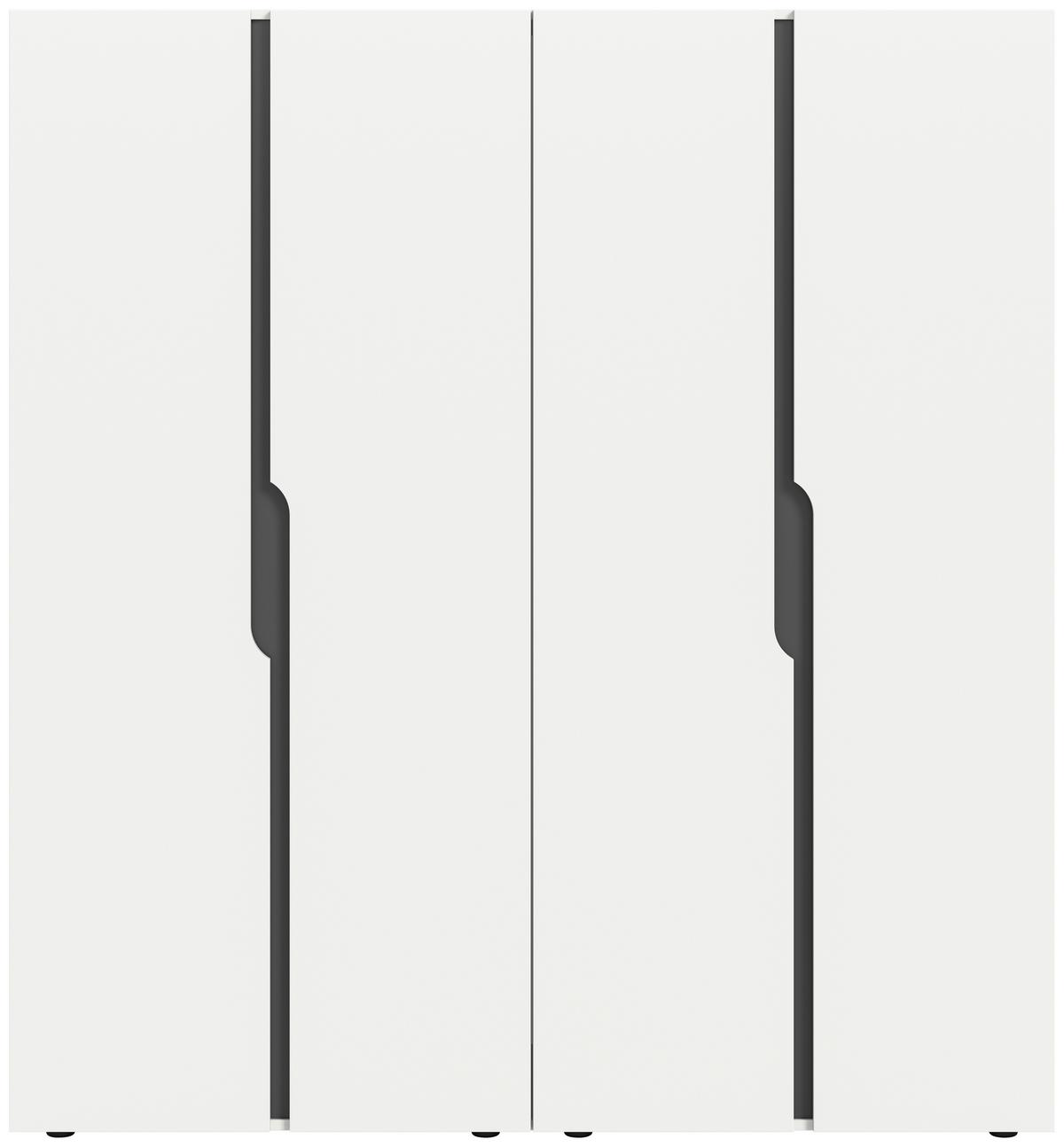 Drehtürenschrank ANGA Weiß - Weiß, MODERN, Holzwerkstoff (160/180/51cm) - MID.YOU