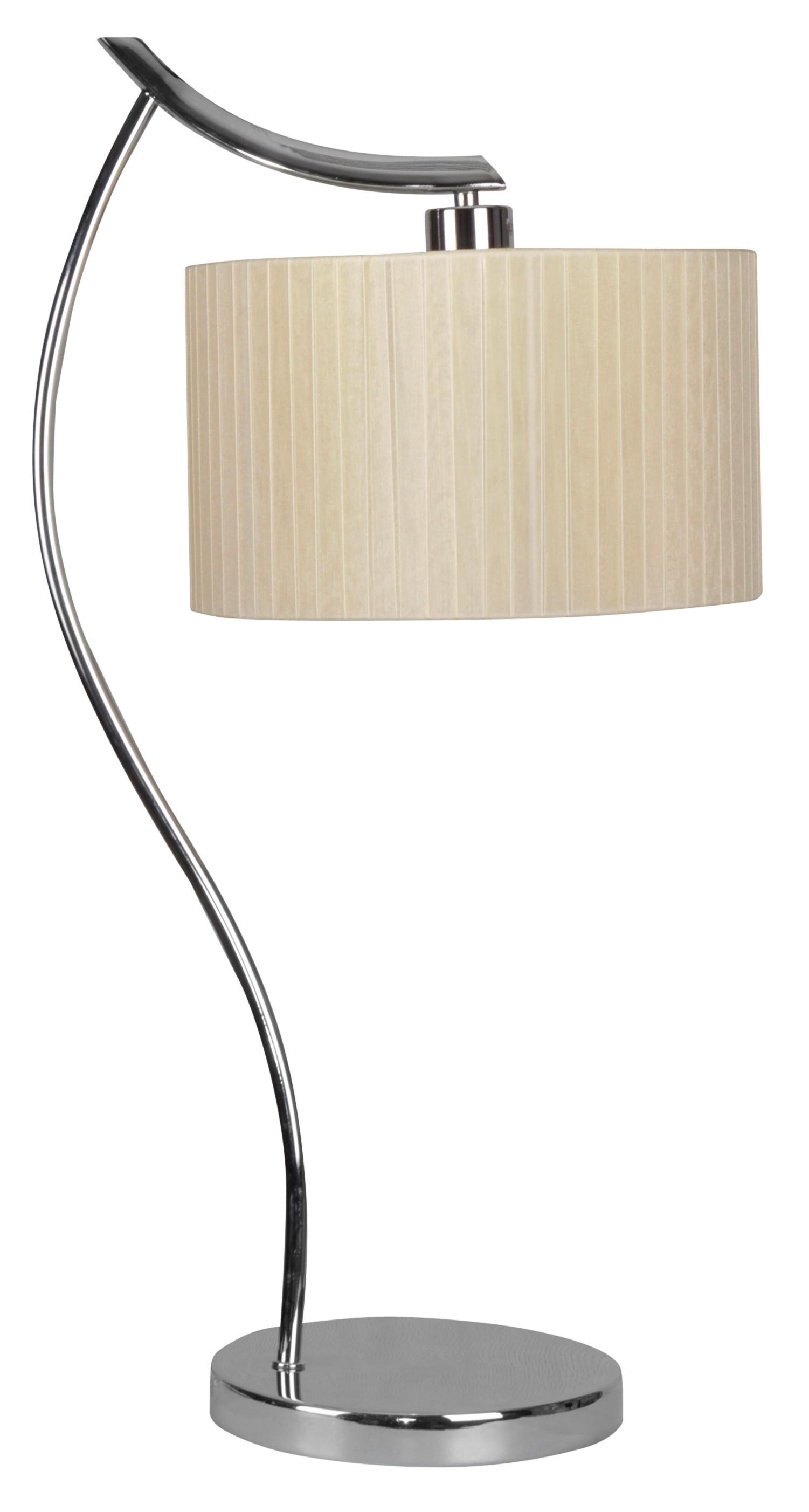 Stolna Svjetiljka Draga - boje kroma/krem, Konvencionalno, metal/tekstil (34/34/66cm)