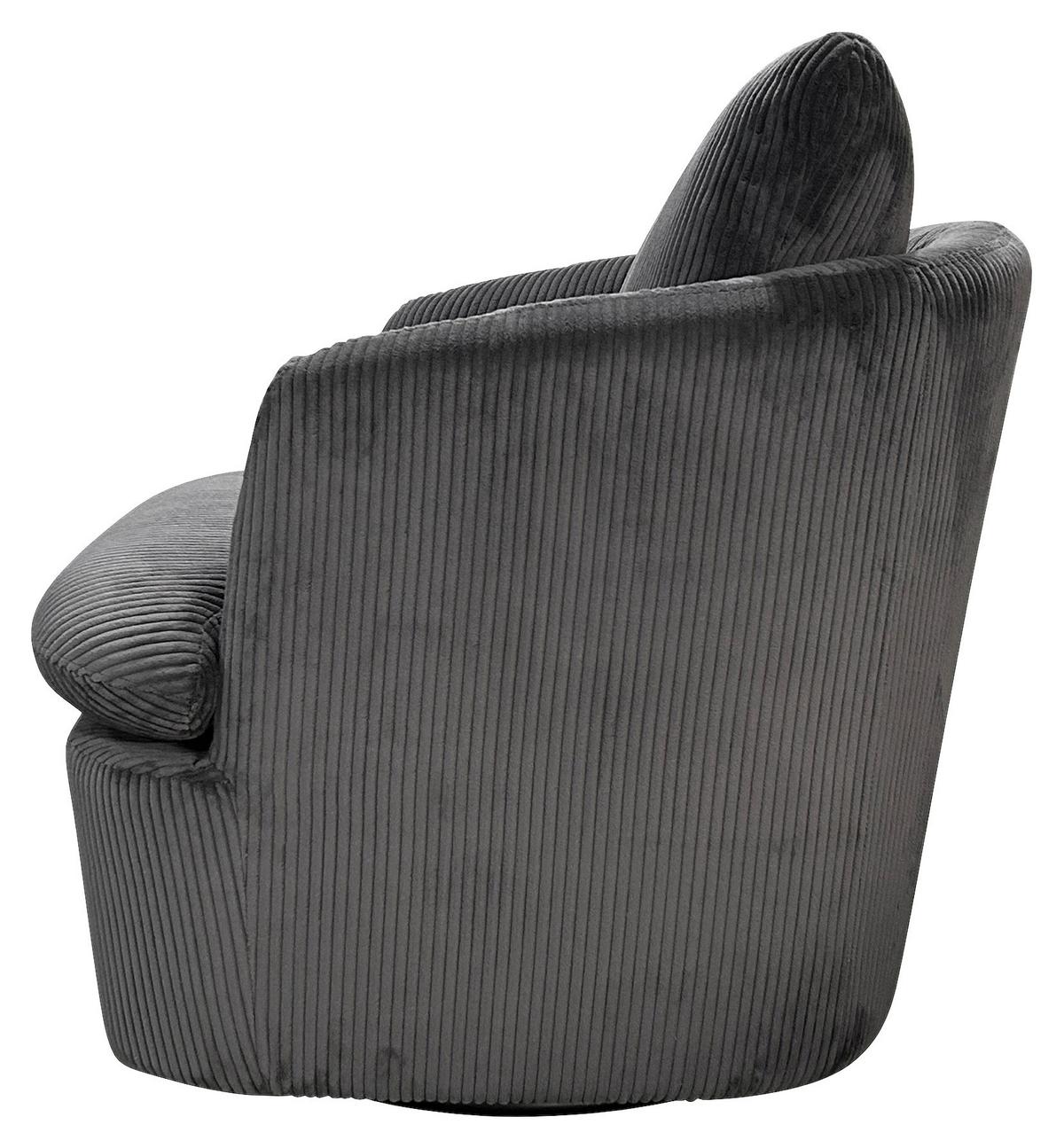 Sessel HARMONY Dunkelgrau, Cord - Dunkelgrau, Basics, Textil (72/78/77cm) - MID.YOU