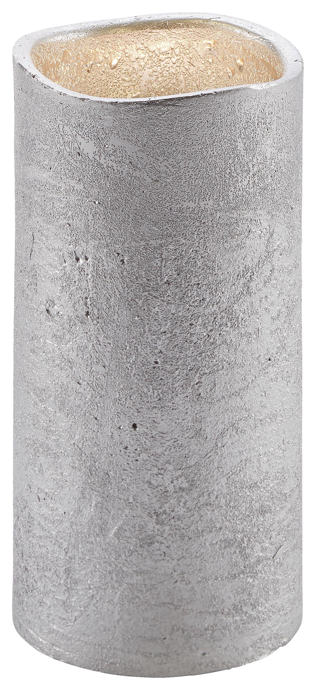 ŚWIECA LED LOA - kolor srebrny, Modern, materiały naturalne (15cm) - Bessagi Home