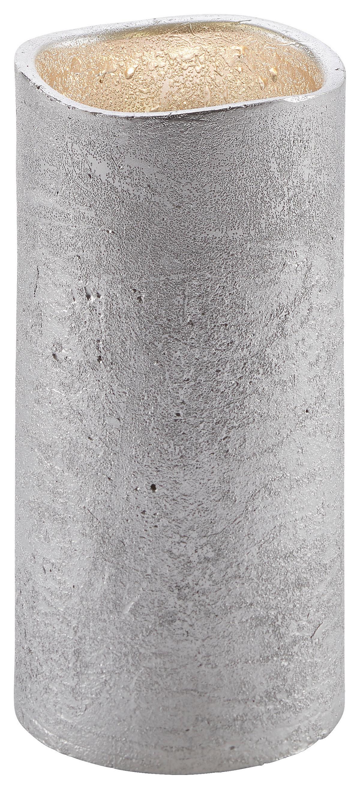 ŚWIECA LED LOA - kolor srebrny, Modern, materiały naturalne (15cm) - Bessagi Home