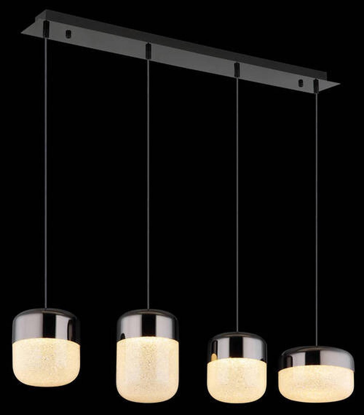 LED-Hängeleuchte Cristallica Graphitfarben max. 40 Watt - Klar/Graphitfarben, Design, Glas/Metall (99/20cm) - Globo