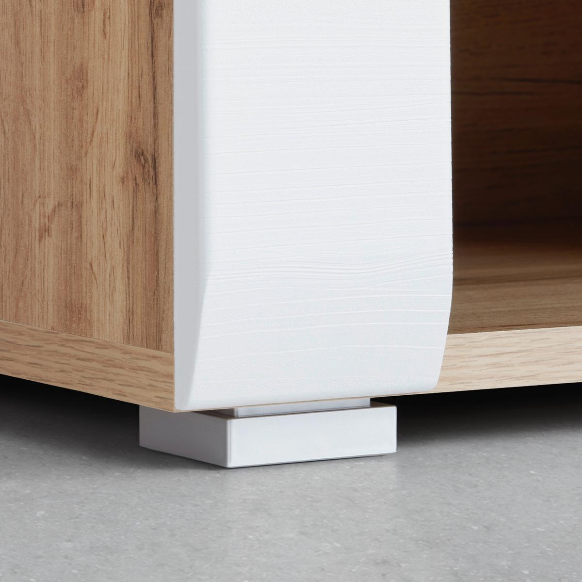 Garderobenbank in Grau/Weiß/Eichefarben - Konventionell, Holzwerkstoff (84/42/40cm) - Mömax