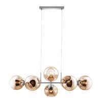 Viseća Svjetiljka Pilar - narančasta/boje nikla, Design, staklo/metal (100/38/150cm) - Globo