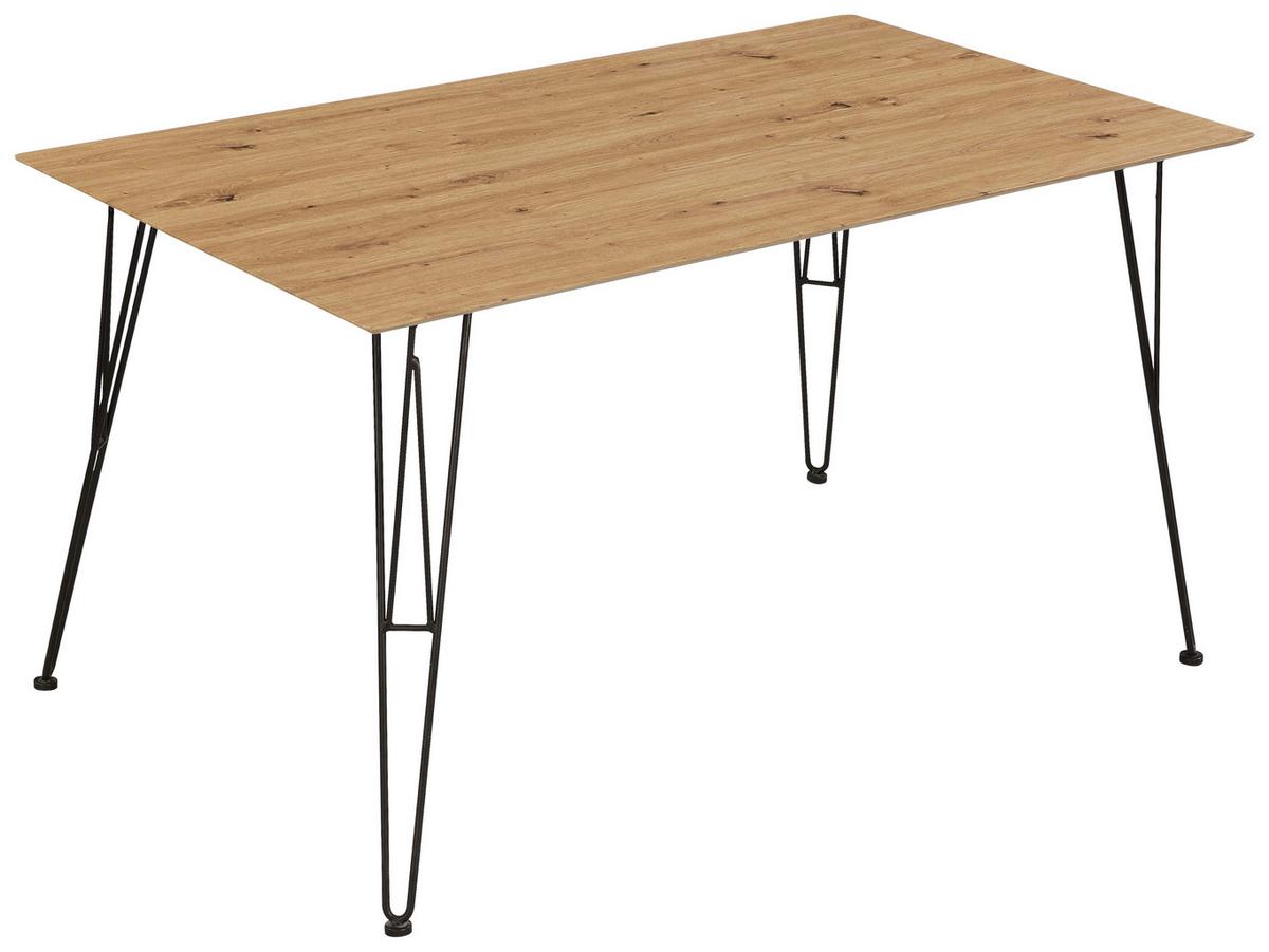 Jedilna Miza Tacona, Barva Hrasta Artisan, 140x80 - antracit/hrast artisan, Konvencionalno, kovina/leseni material (140/80/75cm) - Modern Living