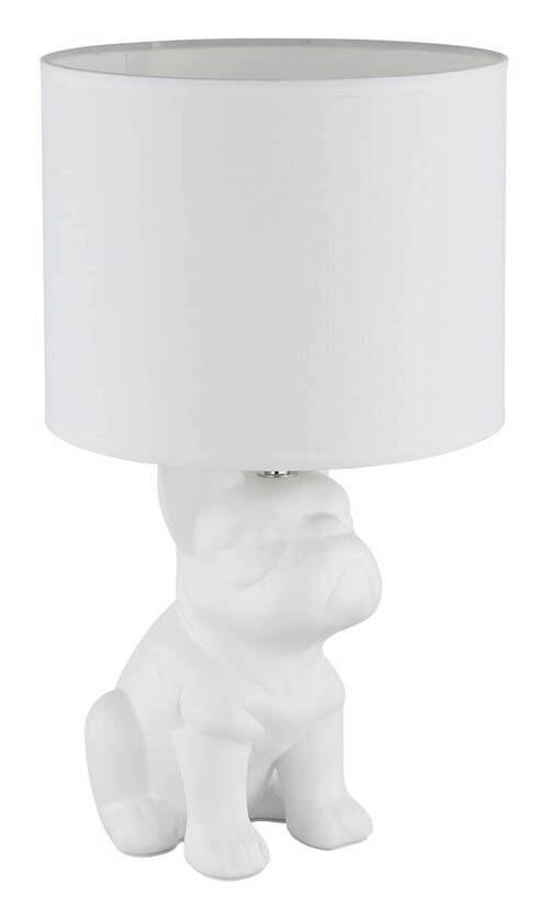 Stolna Svjetiljka Dogo - bijela, Trend, tekstil (23,3/22/40cm) - Globo
