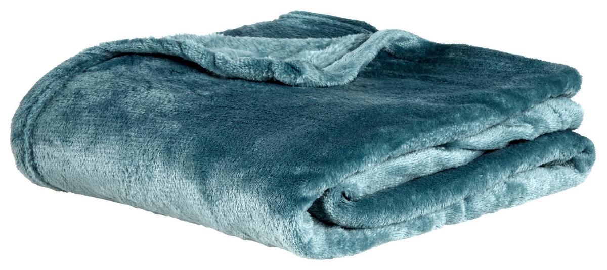 Decke Scarlett in Blau ca. 80x110cm - Blau, Textil (80/110cm) - Modern Living