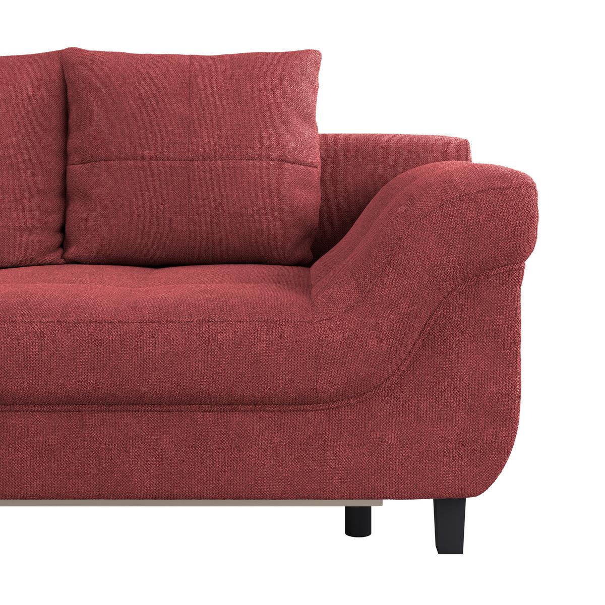 Kutna Garnitura Mendoza - crvena/crna, Design, tekstil/drvo (197/309cm) - Modern Living