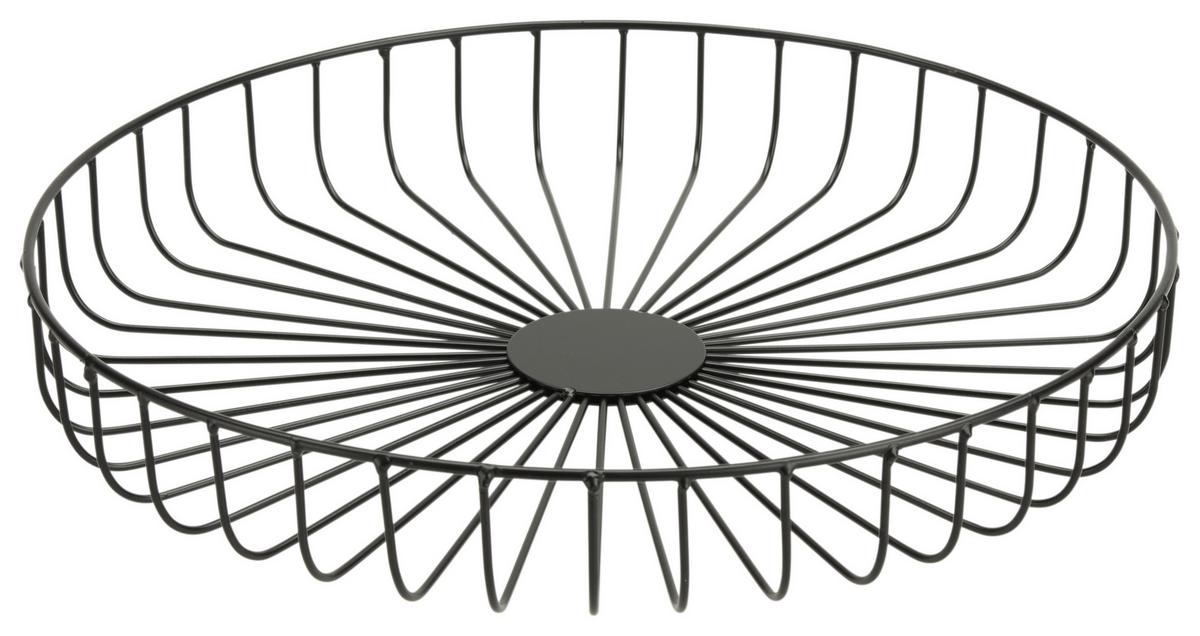 Dekoschale Petra in Schwarz Ø ca. 34cm - Schwarz, Basics, Metall (34/6cm) - Modern Living