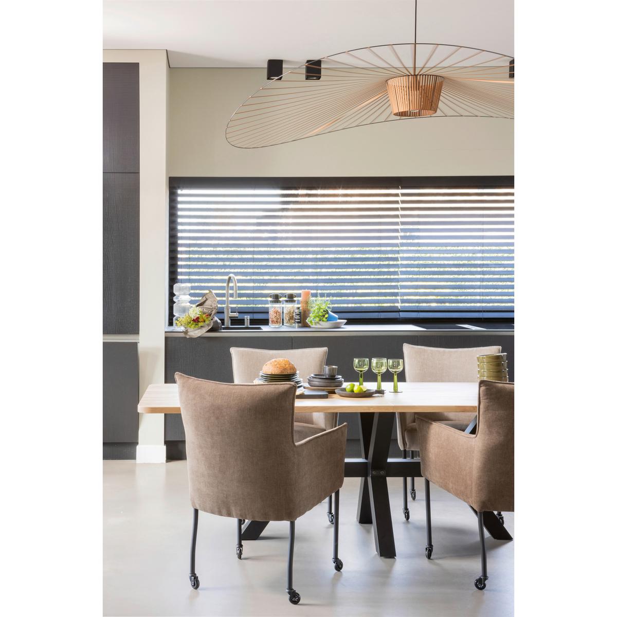 Esstisch Tablo Naturfarben/Schwarz L: 240cm - Schwarz/Naturfarben, MODERN, Holz/Metall (240/100/77cm) - Livetastic